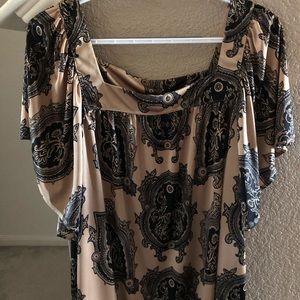 Michael Kors gold and black silk shirt
